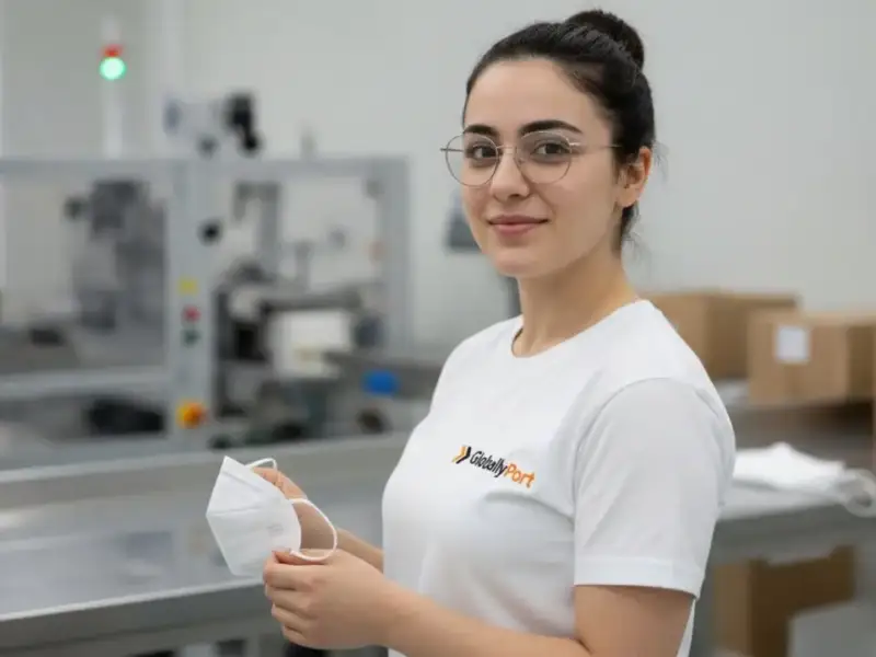יצואן יצרני מסכות FFP2 מטורקיה — B2B בכמויות גדולות — Turkish manufacturer factory product showcase (Globallyport)